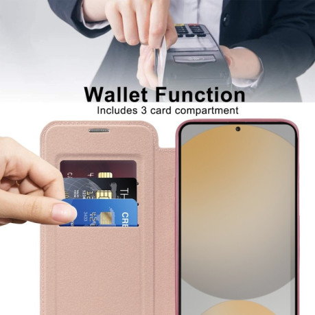 Чохол-книжка Shield MagSafe RFID Anti-theft Leather для Samsung Galaxy S24 FE 5G - рожевий