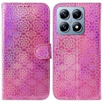 Чохол-книжка з кольоровою обкладинкою та магнітною застібкою Colorful Magnetic Buckle на Xiaomi 14T Pro - рожевий