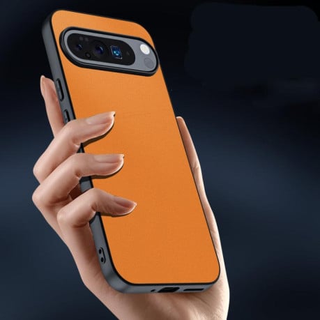 Ультратонкий чохол із шкіряною фактурою Plain Skin на Google Pixel 10 / 10 Pro - помаранчевий