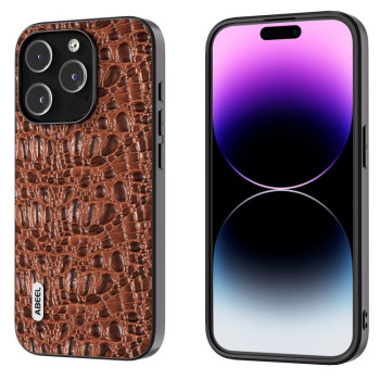 Чохол ABEEL Genuine Leather Canopy для iPhone 15 Pro Max - коричневий