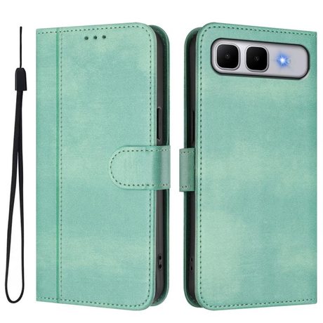 Чехол-книжка Line Splicing эко-кожа Ретро на Infinix Smart 10 Plus — мятный