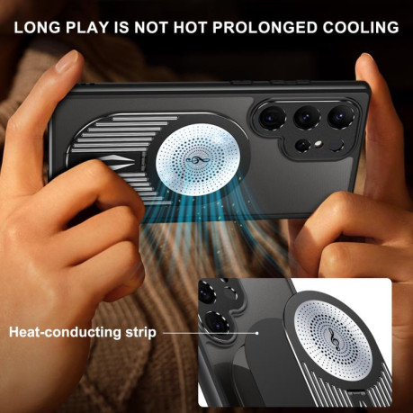 Протиударний чохол Heat Dissipation Aromatherapy MagSafe Holder для Samsung Galaxy S25 Ultra 5G - чорний