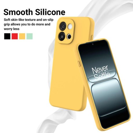 Силиконовый чехол Solid Color Liquid Silicone на OnePlus 13T - желтый