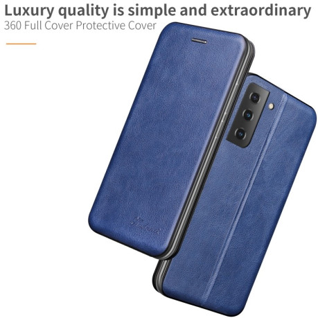 Чохол-книжка Retro Texture Magnetic Samsung Galaxy S22 Ultra 5G - синій