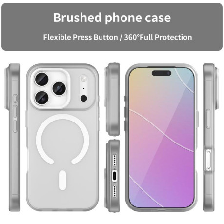 Противоударный чехол MagSafe Frosted Translucent TPU + PC для iPhone 17 Pro - белый