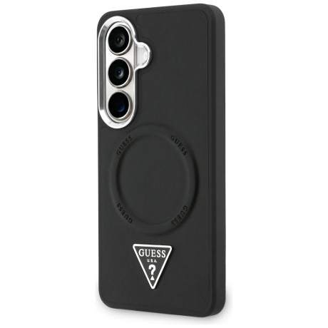 Оригінальний чохол Guess Embossed Ring Triangle Logo з MagSafe на Samsung Galaxy S26 — чорний