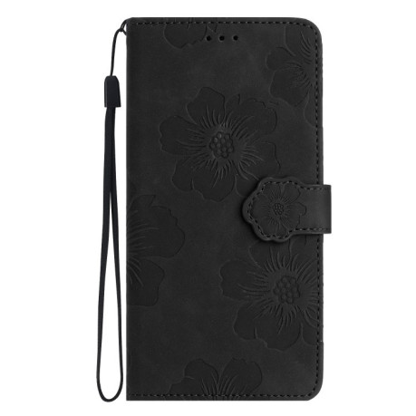 Чохол-книжка Flower Embossing Pattern для Xiaomi Redmi Note 14 4G - чорний