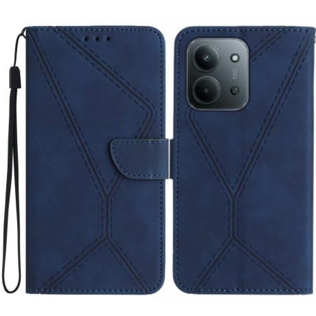 Чехол-книжка Stitching Embossed Leather на Xiaomi Redmi 15C 5G / 4G EU 173mm - синий