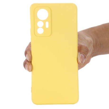 Чохол Solid Color Liquid Silicone на Xiaomi 12 Lite - жовтий