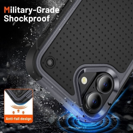 Противоударный чехол PC + TPU Shockproof Protective для  iPhone 16 - Grey+Black