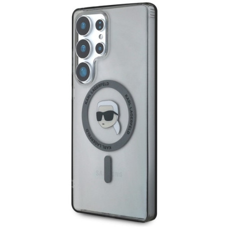Оригінальний чохол Karl Lagerfeld Button Karl Head Printed Logo MagSafe для Samsung Galaxy S25 Ultra - black