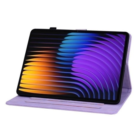 Чехол-книжка Lily Embossed Leather для Xiaomi Pad 7/Pad 7 Pro - фиолетовый