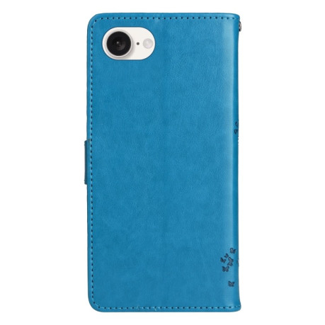 Чехол-книжка Happy Cat Pattern для iPhone 16e - синий