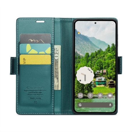 Чохол-книжка CaseMe 023 Butterfly Buckle Litchi Texture RFID Anti-theft Leather для Google Pixel 9 Pro XL - блакитний