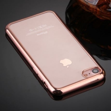 Прозорий TPU Чохол Electroplating Rose Gold для iPhone SE 3/2 2022/2020/8/7