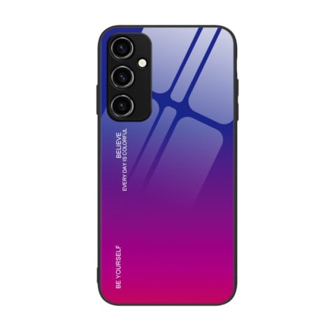 Противоударный чехол Gradient Color Glass для Samsung Galaxy A14 5G - фиолетовый