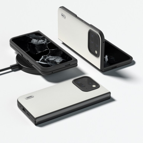 Чохол ABEEL Genuine Leather Luxury для Google Pixel 9 Pro Fold - білий