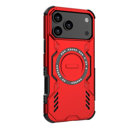 Противоударный чехол Butterfly Armor MagSafe Magnetic Ring Shockproo для iPhone 17 Pro Max - красный