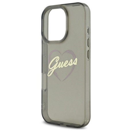 Оригінальний чохол Guess IML Heart для iPhone 16 Pro Max - Black