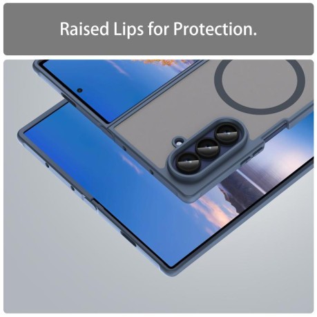 Противоударный чехол Fan Dun Series TPU Hybrid PC Frosted Magsafe для Samsung Galaxy Fold 7 5G - синий