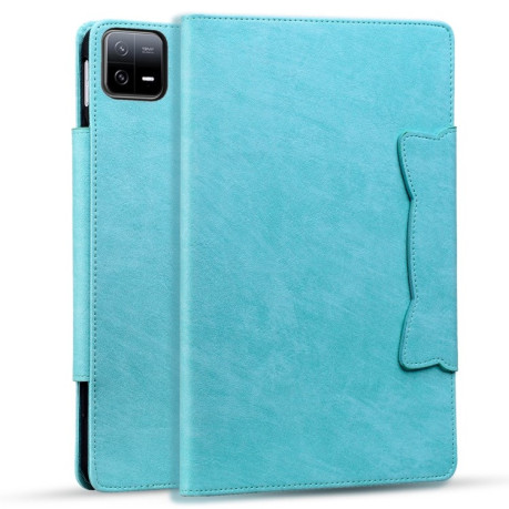 Чехол-книжка Cat Buckle Leather на Xiaomi Pad 7 / 7 Pro - голубой