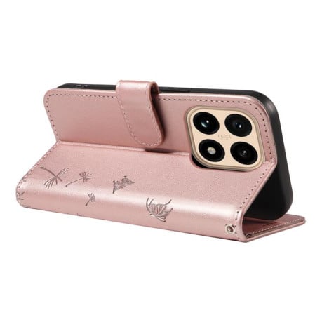 Чехол-книжка Dandelion Embossed Pattern Flip Leather на Xiaomi 15T 5G - золото