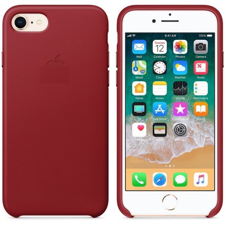 Кожаный Чехол Leather Case RED для iPhone 8/7
