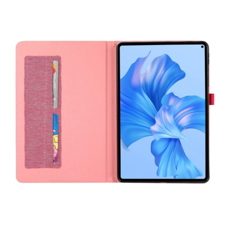 Чохол-книжка Fabric Leather для Xiaomi Pad SE 8.7 4G - пурпурно-червоний