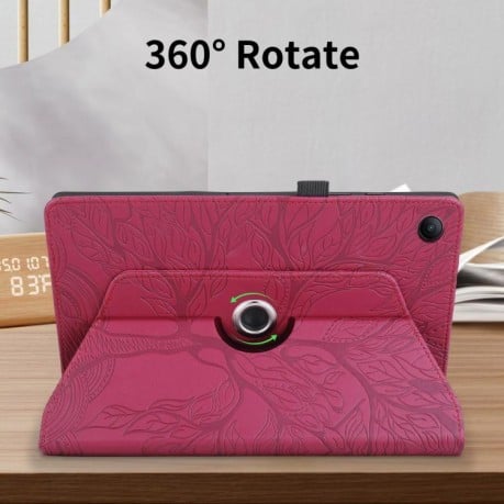 Чехол-книжка Tree Life Embossed Rotation Leather на Xiaomi Redmi Pad 2 SE 9.7 2026 — красный