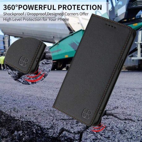 Чехол-книжка RC01 Dual-Folded Magnetic Suction RFID Leather на Samsung Galaxy M16 / F16 5G Global - черный