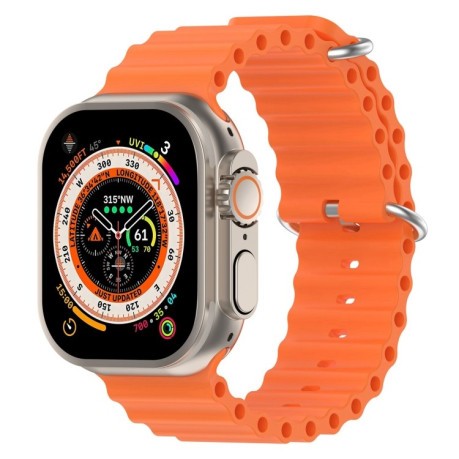 Силиконовый ремешок Ocean для Apple Watch Ultra 49mm/45mm /44mm - оранжевый
