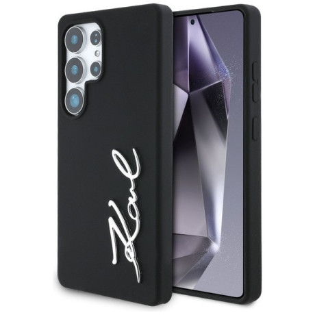 Оригінальний чохол Karl Lagerfeld Silicone Metal Signature Logo для Samsung Galaxy S25 Ultra - black