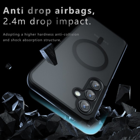 Противоударный чехол Armor MagSafe Precise Hole PC Hybrid TPU для Samsung Galaxy A56 5G - черный