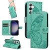 Чохол-книжка Swallowtail Butterfly Embossed Leather для Samsung Galaxy S25/S24 5G - зелений