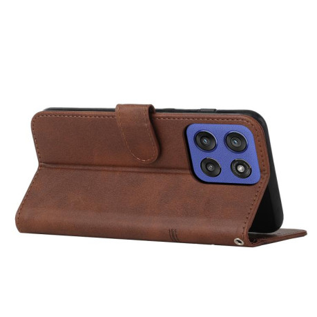 Чехол-книжка Stitching Calf Texture для Motorola Edge 60 Fusion - коричневый