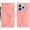Чехол-книжка Stitching Embossed Leather для Xiaomi Redmi Note 14 4G 164.84mm - розовый