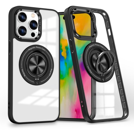 Ударозахисний чохол Magnetic Rotating Ring Holder на iPhone 16 Pro Max - чорний