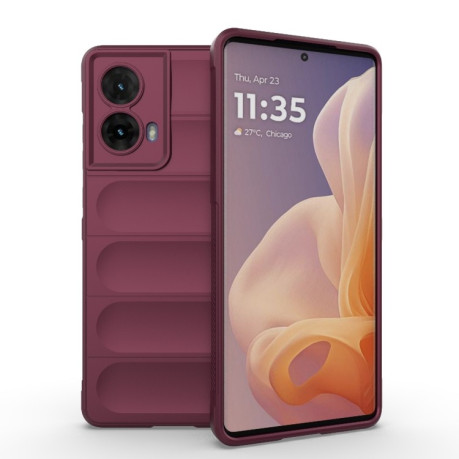 Силіконовий чохол Magic Flannel для Motorola Moto G85 5G Global – винно-червоний