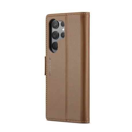 Чохол-книжка CaseMe 023 Butterfly Buckle Litchi RFID Anti-theft Leather для Samsung Galaxy S24 Ultra - коричневий