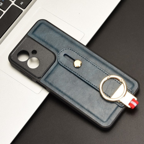 Протиударний чохол Wristband Leather Back для Motorola Moto G55 5G - синій
