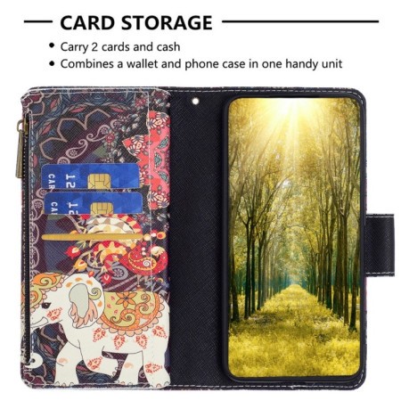 Чохол-гаманець Colored Drawing Pattern Zipper для Xiaomi Redmi A1/A2/Redmi A1+/A2+ - Flower Elephants