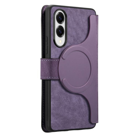 Чохол-книжка CaseNeo MagSafe RFID Anti-theft Retro Leather для Samsung Galaxy S25 Edge 5G - фіолетовий