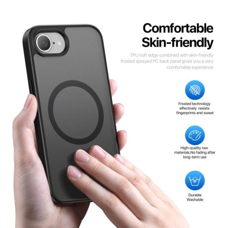 Чохол-книжка DUX DUCIS Yind Series MagSafe TPU Hybrid PC для iPhone 16e - чорний