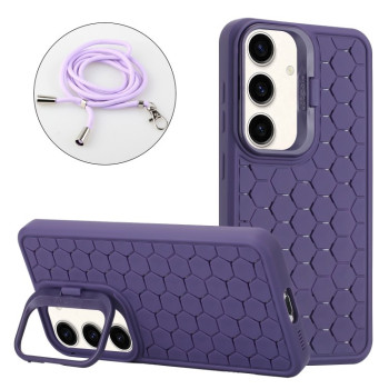 Противоударный чехол Honeycomb Radiating Holder TPU для Samsung Galaxy A35 5G - фиолетовый
