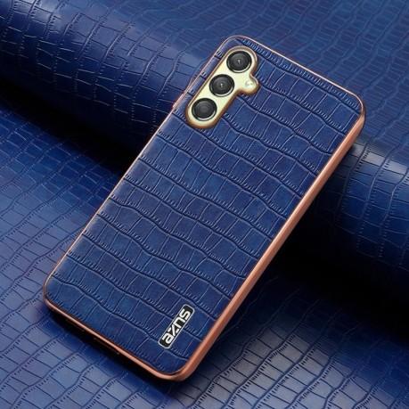 Чехол AZNS Electroplated Frame Crocodile Texture на Samsung Galaxy A16 5G - синий