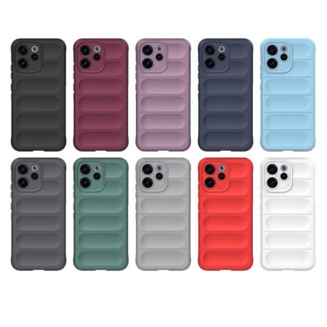 Силиконовый чехол Magic Flannel для OPPO Reno15 F 5G — бордовый