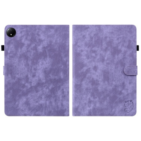 Чохол-книжка Embossed Tiger Pattern Leather для Xiaomi Redmi Pad SE 8.7 - фіолетовий