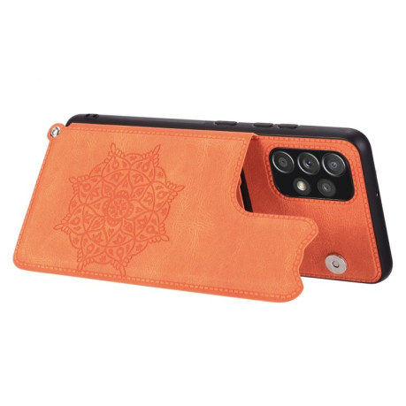 Противоударный Mandala Embossed Card Slots для Samsung Galaxy A23 4G - оранжевый