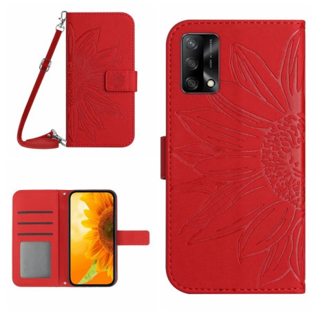 Чехол-книжка Skin Feel Sun Flower для OPPO A74 4G - красный