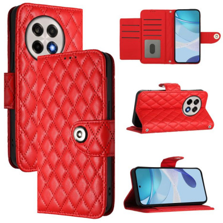 Чохол-книжка Rhombic Texture Flip Leather для OnePlus 13R/Ace 5/Ace 5 Pro - червоний